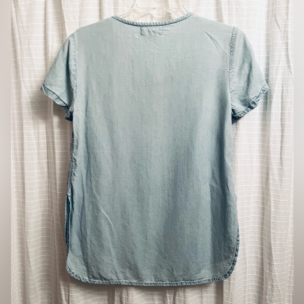 Chambray Tee With Side Slits - image 6